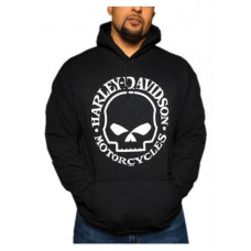 Harley-Davidson Men's Willie G Skull Logo Pullover Fleece Hoodie Sweatshirts