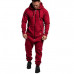 Mens Hooded Jumpsuit Sweatshirt Zipper One Piece Winter Hoodies Casual Playsuit*