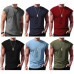 Mens Fashion Solid Color T-Shirt Casual Sleeveless Sports Workout Gym Tops Vest